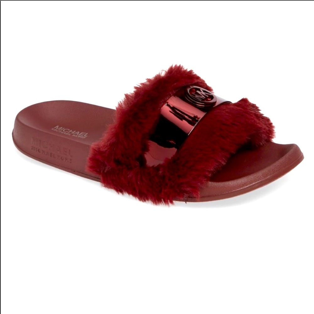 MICHAEL Michael Kors Jett Faux Fur Sandals Slides